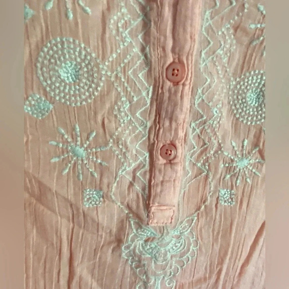 Sonoma Peach Embroidered Gauze Shirt XL - Picture 5 of 8